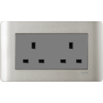 Schneider Electric 施耐德電氣 E84T426 SA Zencelo 13A 兩位連保護門插座 (銀灰)